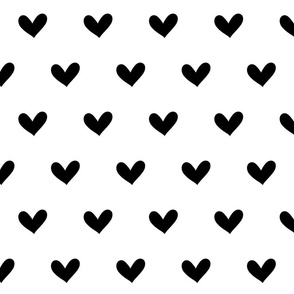 Love Hearts Black White - XL Scale