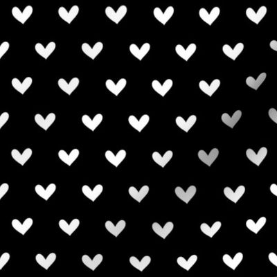 Love Hearts White Black - Medium Scale