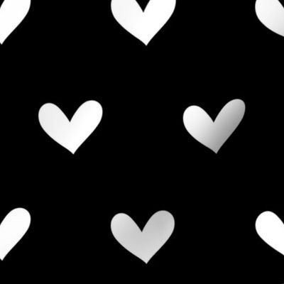 Love Hearts White Black - XL Scale