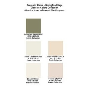 Springfield Sage Color Palette Benjamin Moore Classics Collection