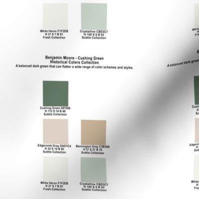 Cushing Green Color Palette Benjamin Moore Historical Colors Collection