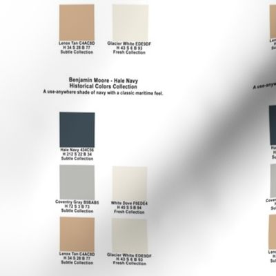 Hale Navy Color Palette Benjamin Moore Historical Colors Collection