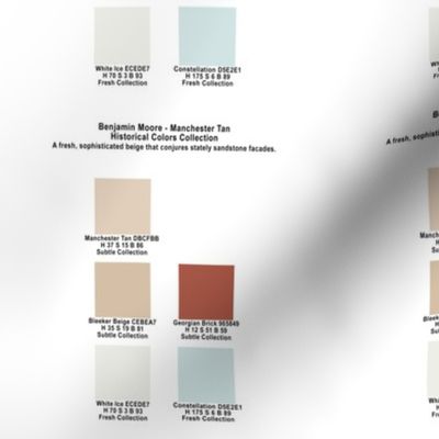 Manchester Tan Color Palette Benjamin Moore Historical Colors Collection