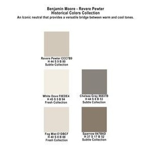 Revere Pewter Color Palette Benjamin Moore Historical Colors Collection