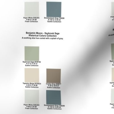 Saybrook Sage Color Palette Benjamin Moore Historical Colors Collection