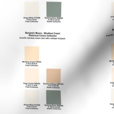 Windham Cream Color Palette Benjamin Moore Historical Colors Collection