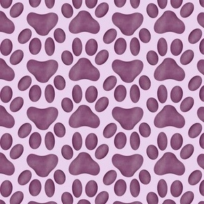 Purple Paw Print Half Drop on Pink Large Scale