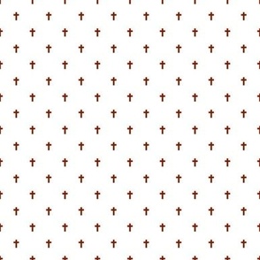 1xSmall Scale-Crosses - Dark red on a White Unprinted Background