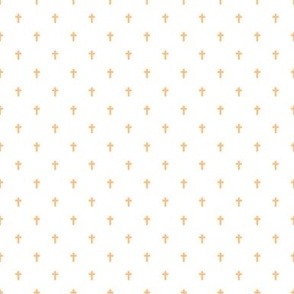 1xSmall Scale-Crosses - pastel orange on a White Unprinted Background