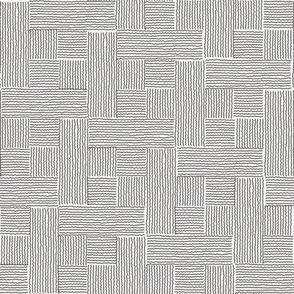 413 - medium small scale wriggled wonky tessellated cross, hand drawn waves irregular lines, set to give the illusion of light and shadow. For small decor items like cushions and placemats, warm neutral serene  wallpaper, unisex decor and gender neutral a