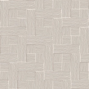 413 - medium small scale wriggly wonky tessellated cross, hand drawn waves irregular lines, set to give the illusion of light and shadow. For small decor items like cushions and placemats, warm neutral serene  wallpaper, unisex decor and gender neutral ap
