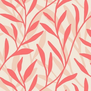 Trailing Leaves in Peach Fuzz - supporting colors