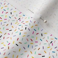 Small Scale Ditsy- Sprinkles - Multi Colored on a white unprinted Background
