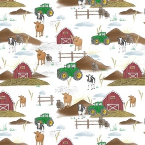 Farm Life- Tractors and Animals- large scale
