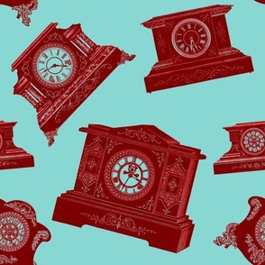 MANTLE CLOCKS LARGE - IT'S TIME COLLECTION (RED)