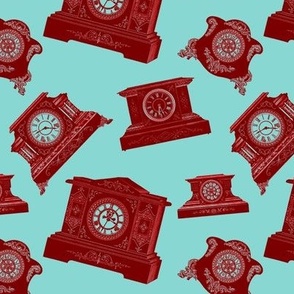 MANTLE CLOCKS SMALL - IT'S TIME COLLECTION (RED)