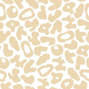 BOHO ABSTRACT SHAPES LEOPARD PRINT NEUTRAL BEIGE ON CREAM