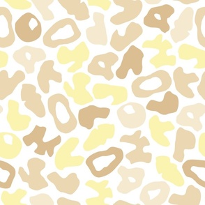 BOHO ABSTRACT SHAPES LEOPARD PRINT YELLOW BEIGE NEUTRAL