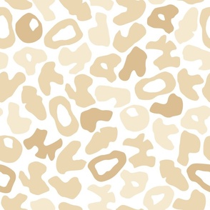 BOHO ABSTRACT SHAPES LEOPARD PRINT  BEIGE NEUTRAL