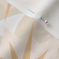 Sun Star Golden Lotus Scallop - Scales - Textured Geometric Print in Golden Yellow and Beige