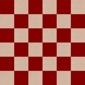 Deep Red and Cardboard Checkerboard / Large Scale