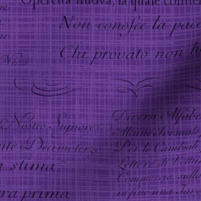 Vintage Italian Scripts in purple