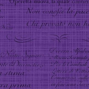 Vintage Italian Scripts in purple