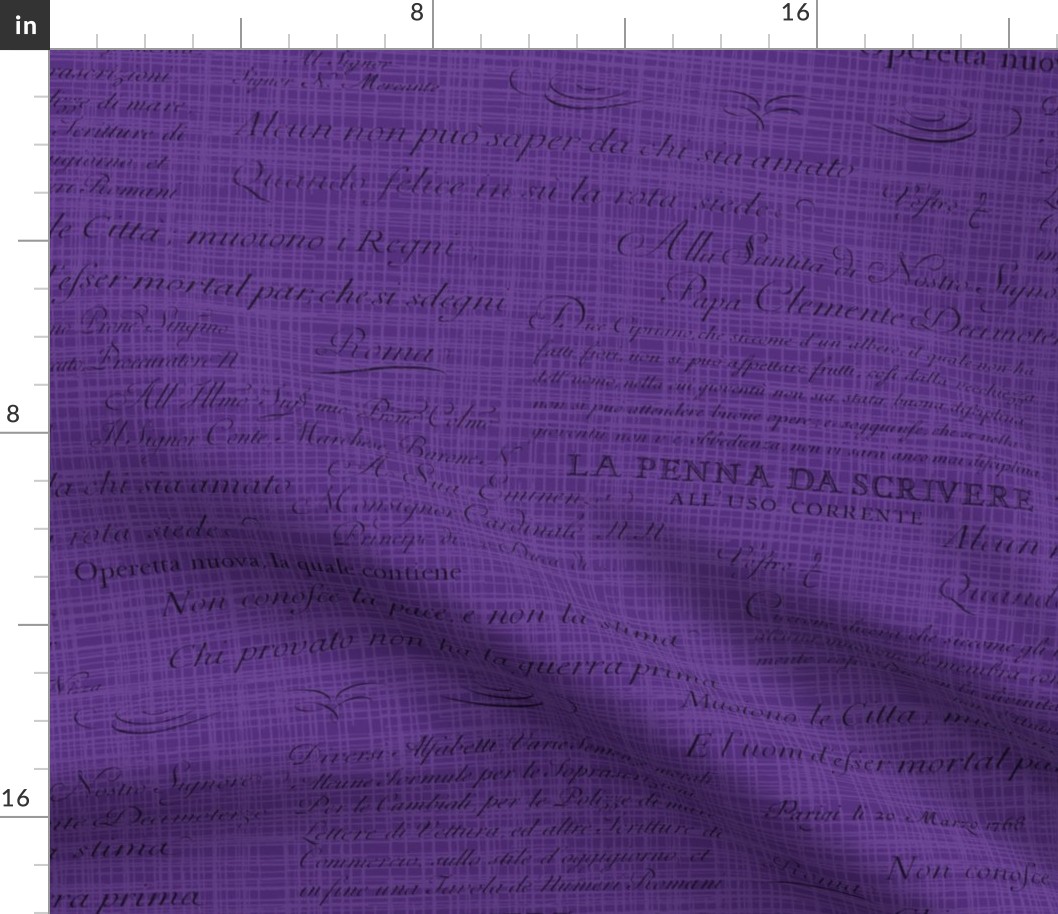 Vintage Italian Scripts in purple