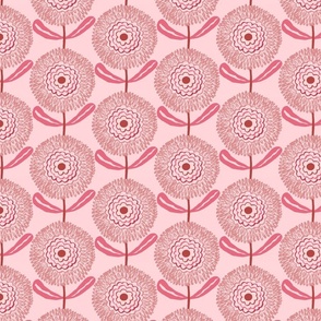 small retro geometric flowers _ pastel pink