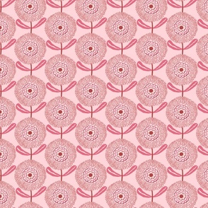 mini micro retro geometric flowers _ pastel pink