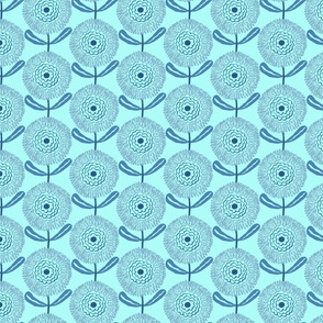 mini micro retro geometric flowers _ pastel blue