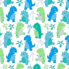 Small_Cute Baby Dinosaurs_Palm Blue