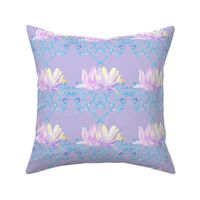 Welcoming Watercolour Lilac Lily Stripe