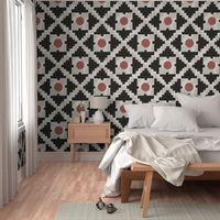 Boho abstract floral tile - jumbo