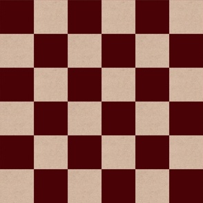 Dark chocolate and cardboard checkerboard/ large scale