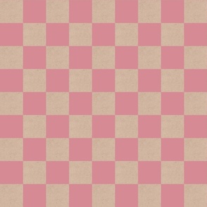 Dusty pink and cardboard checkerboard / medium scale