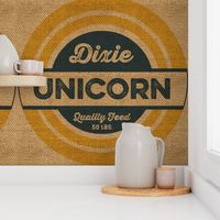Dixie Unicorn Quality Feed 50 lbs Burlap Vintage Feed Sack Design