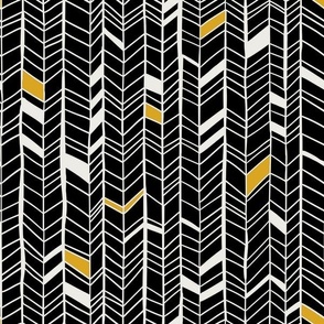 black forest herringbone black yellow