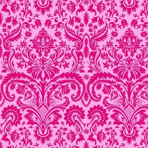 Baroque Damask 1 dark pink on pink