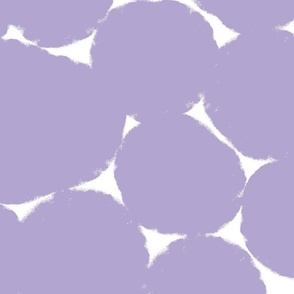 Large Digital Lavender and white Overlapping Abstract Polka Dots - lilac White Geometric - Modern Graphic artistic brush stroke spots - Minimal Trendy Scandi Style Circles