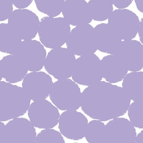 Medium Digital Lavender and white Overlapping Abstract Polka Dots - lilac White Geometric - Modern Graphic artistic brush stroke spots - Minimal Trendy Scandi Style Circles