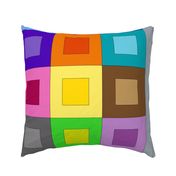 Rainbow Squares and Sashing Free Motion Quilting Cheater Cloth Quilt