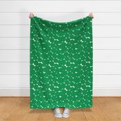 Medium Kelly Green and white Overlapping Abstract Polka Dots - green White Geometric - Modern Graphic artistic brush stroke spots - Minimal Trendy Scandi Style Circles