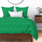 Small Kelly Green and white Overlapping Abstract Polka Dots - green White Geometric - Modern Graphic artistic brush stroke spots - Minimal Trendy Scandi Style Circles