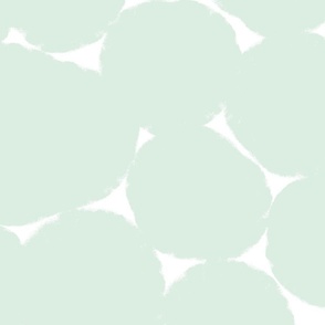Large pastel mint and white Overlapping Abstract Polka Dots - mint green White Geometric - Modern Graphic artistic brush stroke spots - Minimal Trendy Scandi Style Circles