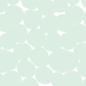 Medium pastel mint and white Overlapping Abstract Polka Dots - mint green White Geometric - Modern Graphic artistic brush stroke spots - Minimal Trendy Scandi Style Circles