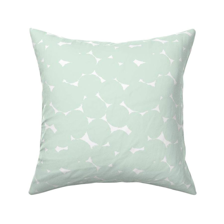 Small pastel mint and white Overlapping Abstract Polka Dots - mint green White Geometric - Modern Graphic artistic brush stroke spots - Minimal Trendy Scandi Style Circles