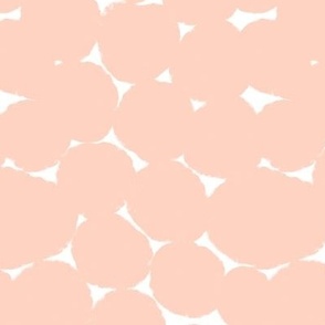 Small soft peach and white Overlapping Abstract Polka Dots - pastel peach White Geometric - Modern Graphic artistic brush stroke spots - Minimal Trendy Scandi Style Circles