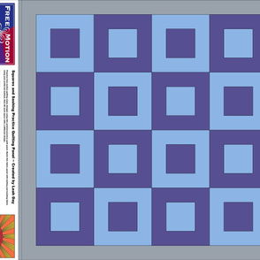 Blue / Purple Squares and Sashing Free Motion Practice Fabric