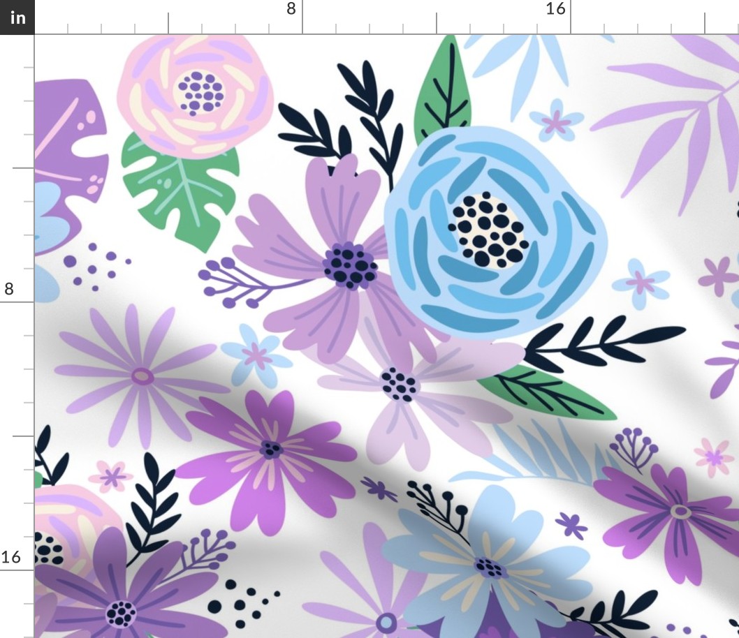 Happy Flowers (purple) Unicorn Dance coordinate, large scale